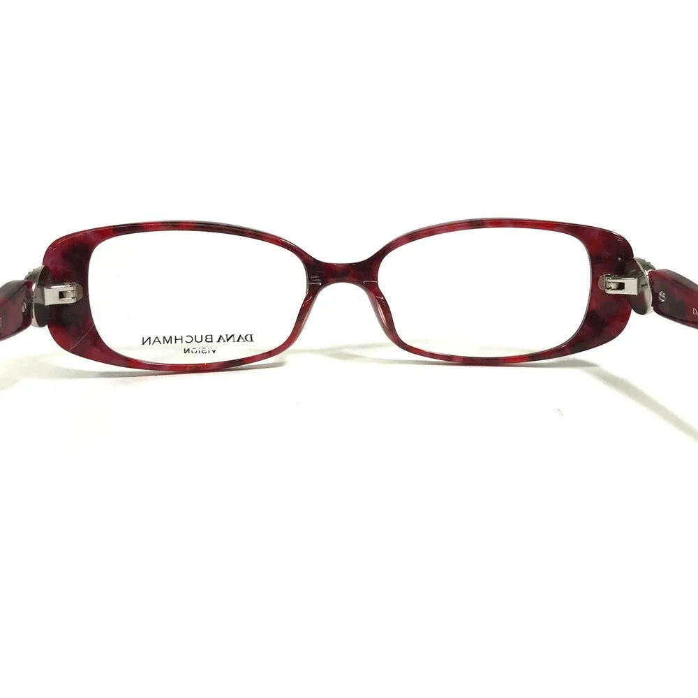 Dana Buchman Eyeglasses Frames KENNA BU Burgundy Red Silver Crystals 52-16-130